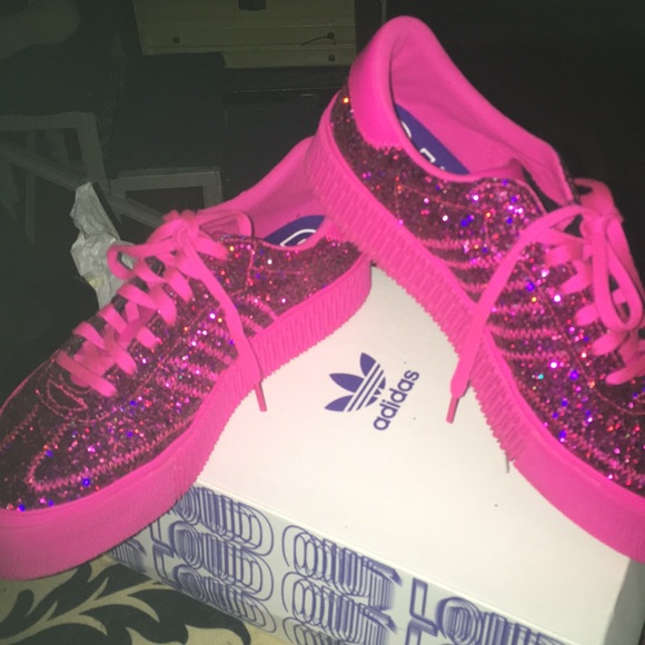 pink glitter adidas samba